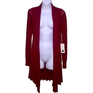 DREAMERS BY DEBUT Burgundy-red cascade cardigan